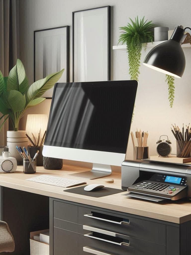 computer and fax machine
